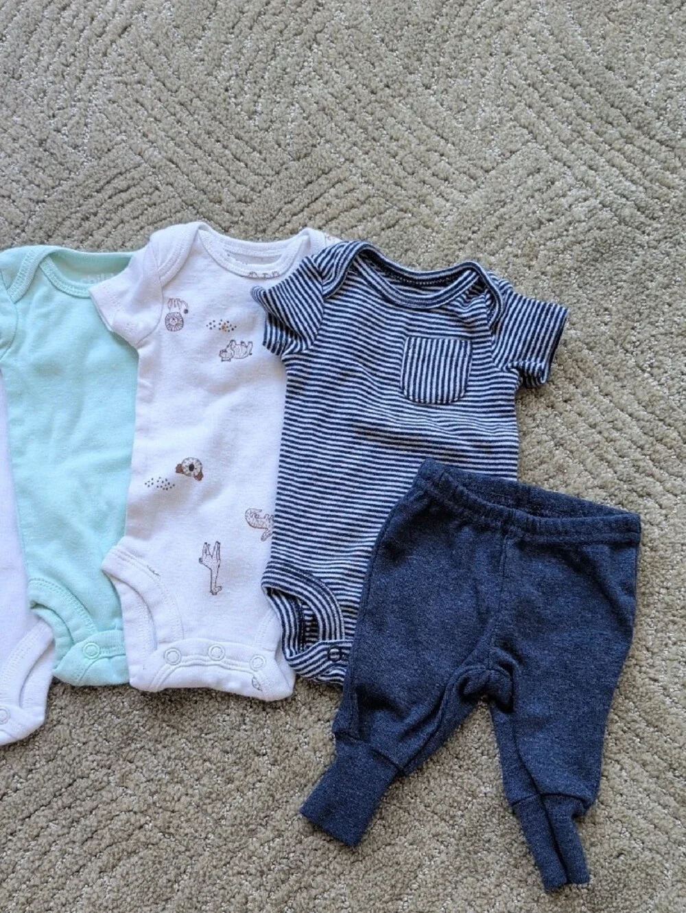 Carter's Mixed-Color Baby One-Piece & Outfit Bundle - Mint, Rust, White, Navy